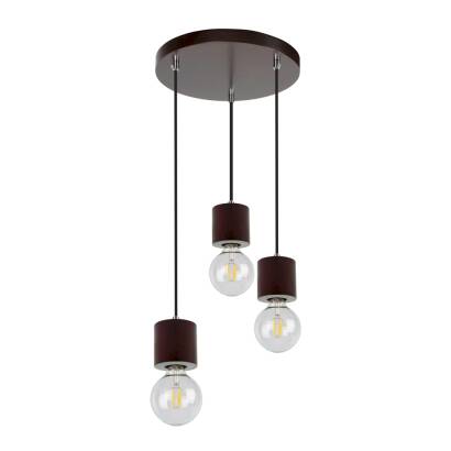 Spot Light 7069376R Trongo Round lampa wisząca loftowo-industrialna drewno orzech/ czarny