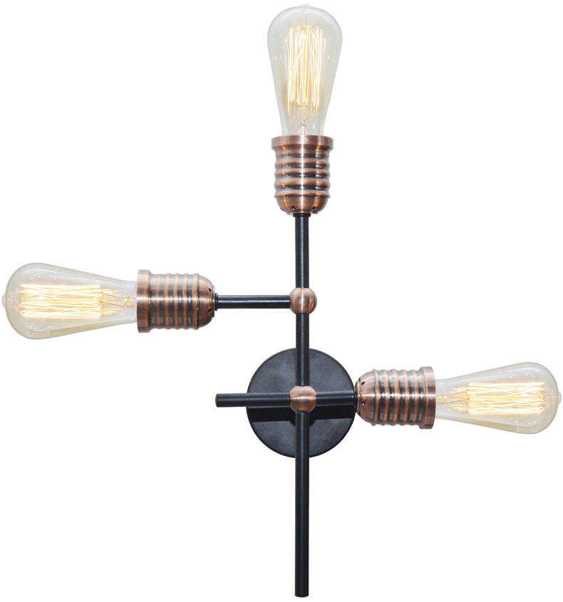 Candellux KIRIMU 33-66893 kinkiet lampa ścienna czarny patyna 3X60W E27