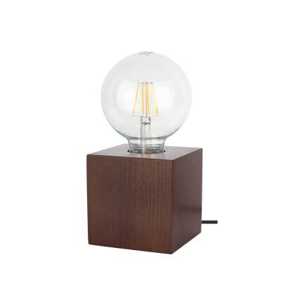 Spot Light 7179176 Trongo Square lampa stołowa kwadrat drewno orzech/czarny PVC 1xE27 10cm