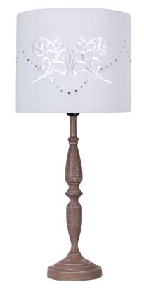 Candellux FARISA 41-03409 lampa stołowa abażur biały ze wzorem 1X60W E27 25 cm