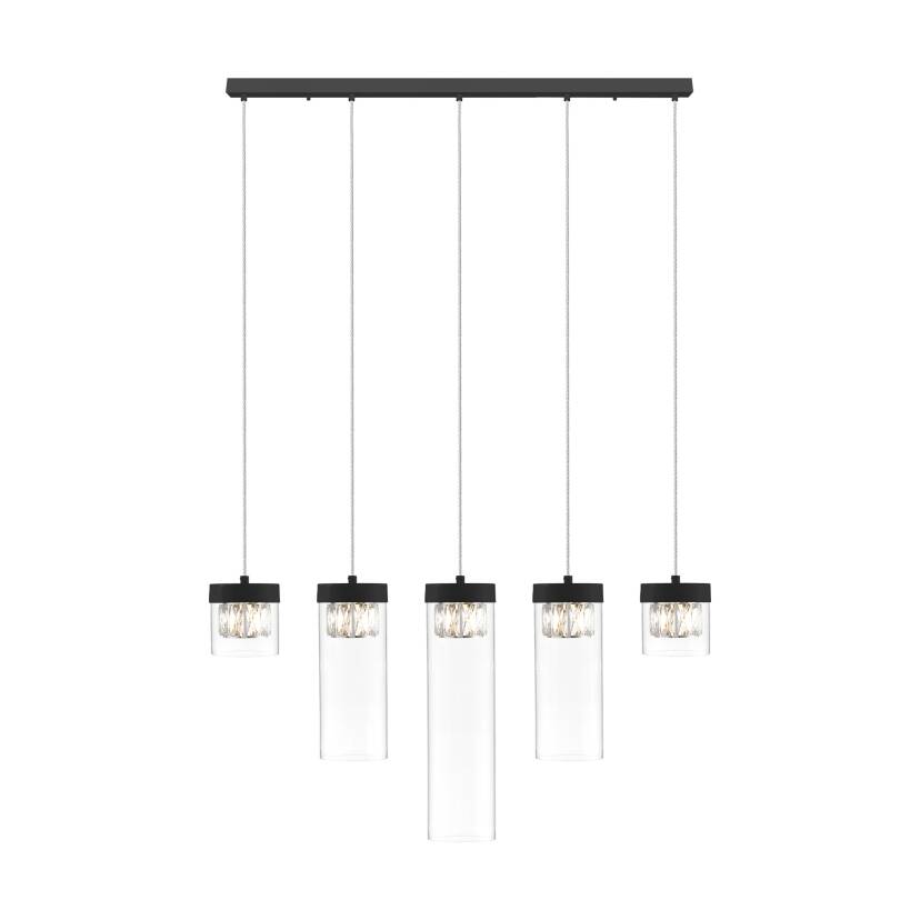 Zuma Line P0389-05E-P7AC GEM lampa wisząca czarny mat 5xG9 28W 91cm