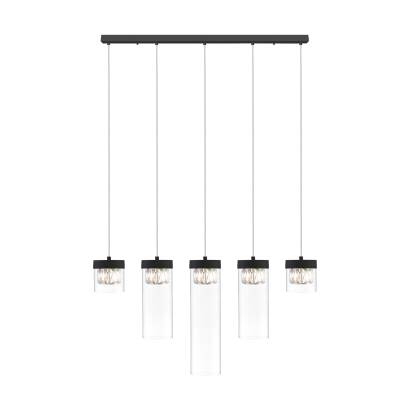 Zuma Line P0389-05E-P7AC GEM lampa wisząca czarny mat 5xG9 28W 91cm