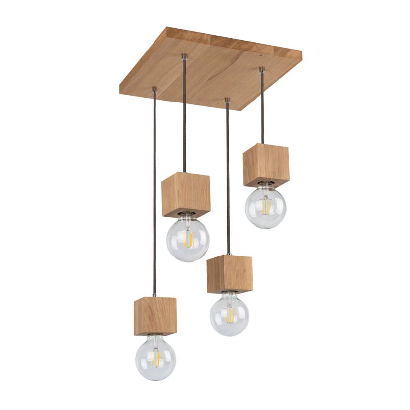 Spot Light 7161474 Trongo Square lampa wisząca drewno dąb olejowany antracyt 4xE27 34cm