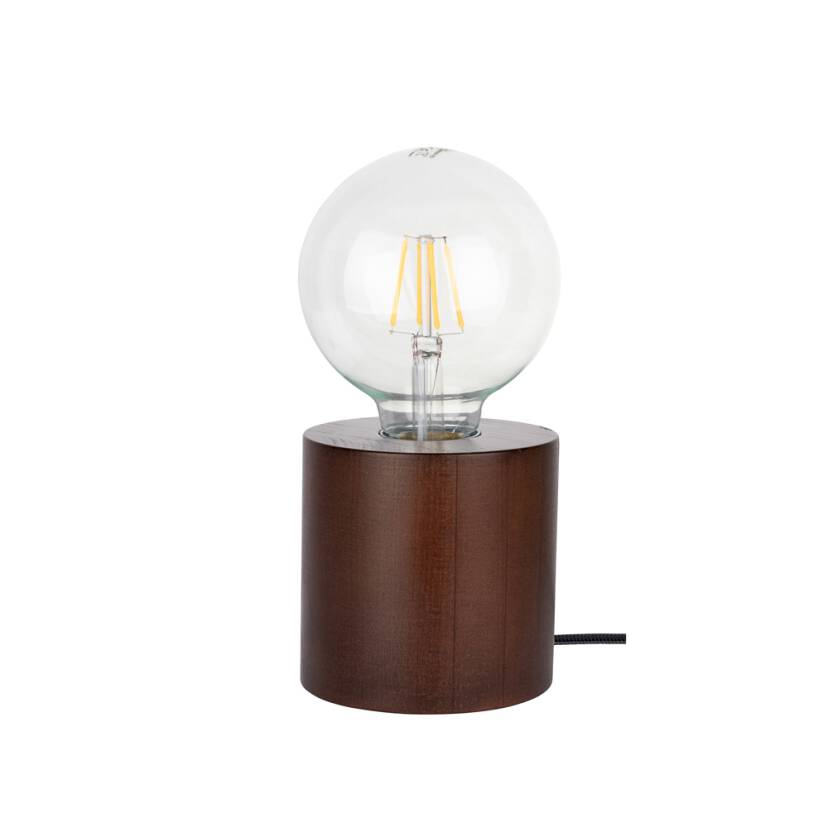 Spot Light 7071976 Trongo Round lampa stołowa walec drewno orzech/czarny 1xE27 25W cm