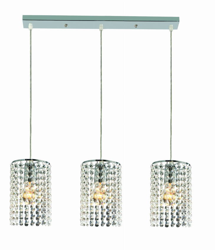 Light Prestige Bright Star 3 LP-812/3L lampa wisząca linia chrom szklany klosz z kuleczek 3x60W E27 66cm