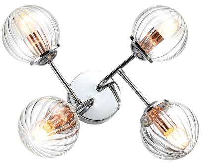 Candellux BEST 34-67265 plafon lampa sufitowa chrom + miedź 4X40W E14 33cm