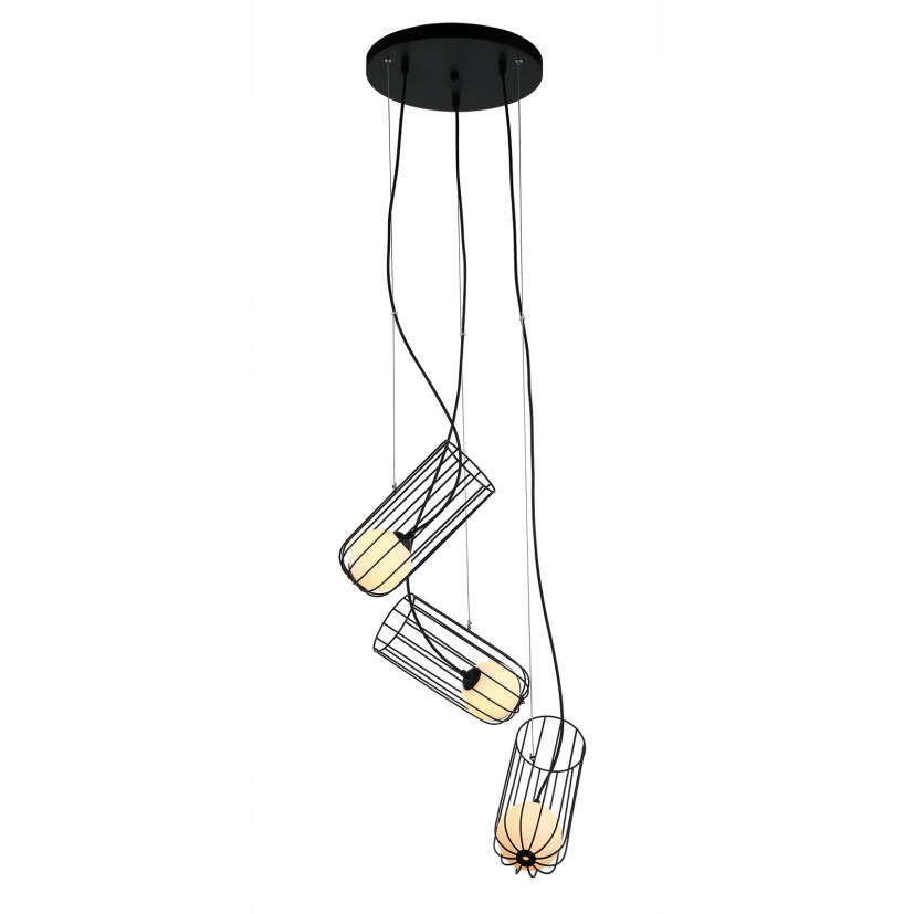 Italux lampa wisząca Coco MDM-3941/3 BK czarna druciana 60cm 