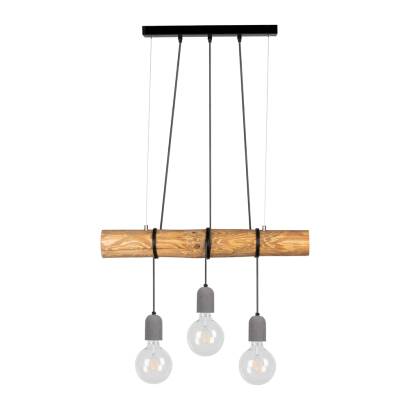 Spot Light 68599304 Trabo Concrete lampa wisząca sosna bejcowana beton 3xE27 60W 70cm