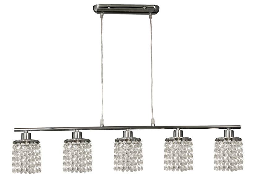 Candellux ROYAL 35-28115 lampa wisząca chrom kryształki 5X40W G9 80cm