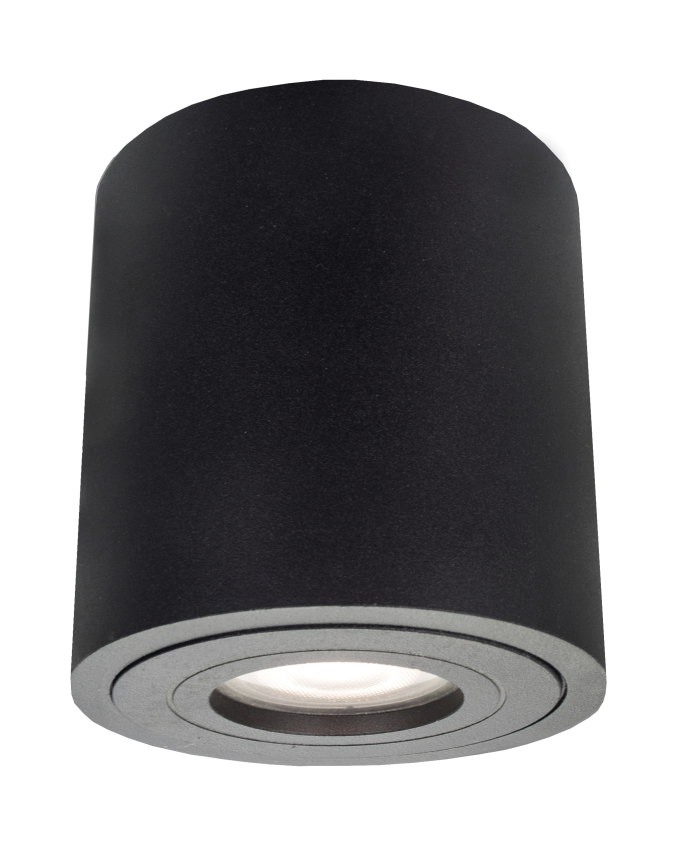 Light Prestige Faro LP-6510/1SM XL IP65 BK oprawa stropowa natynkowa czarna tuba 1x50W GU10 IP65 9,5cm