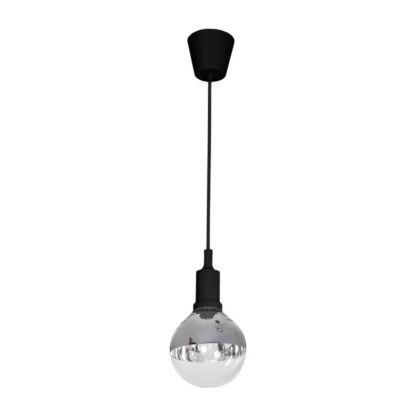 Milagro BUBBLE BLACK ML456 lampa wisząca czarny klosz szklany zawiesie rozeta plastikowe 5W E14 LED 12cm