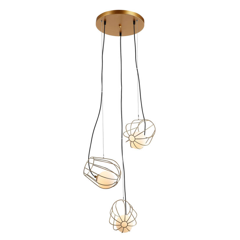 Italux lampa wisząca Melisa MDM-3942/3 GD złota druciana 53cm