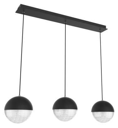 Apeti FURNI A0031-330 lampa wisząca czarna potrójna na listwie LED 3x5W 70x15cm