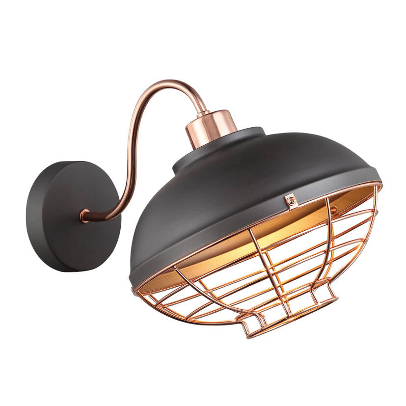 Italux Clams MBM-2941/1 GR+COP kinkiet lampa ścienna E27 1x40W IP20 24cm