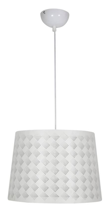 Candellux ORLANDO 31-49117 lampa wisząca abażur metalowy kratka biały 1X60W E27 35cm