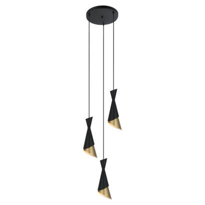 Italux Malia PND-85949-3 BK+GD lampa wisząca nowoczesna E27 3x40W IP20 33,5cm