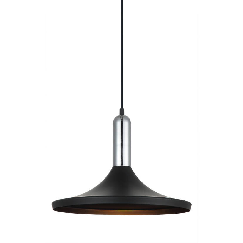 Italux lampa wisząca Lusty MDM-3027/1 BK+CR chrom czarny 36cm