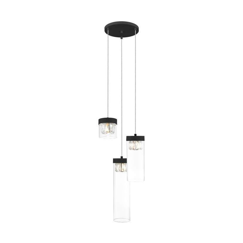 Zuma Line P0389-03D-P7AC GEM lampa wisząca czarny mat 3xG9 28W 31cm