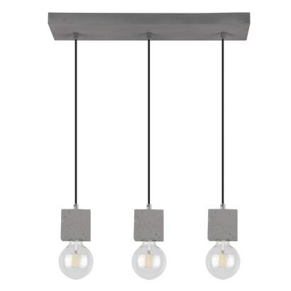 Spot Light 7089336 Strong Square lampa wisząca nowoczesna beton szary czarny 3xE27 60W 55cm