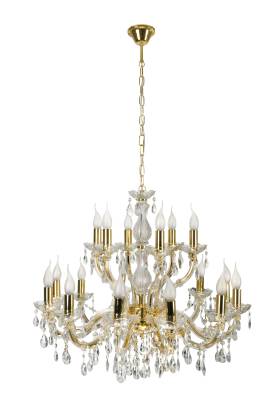 Candellux MARIA TERESA 30-94615 lampa wisząca złoty kryształy 18X40W E14 76cm