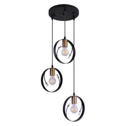 Globo VIGO 15346-3 lampa wisząca czarna 3xE27 39cm