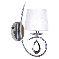 Candellux ARNIKA 21-21649 kinkiet lampa ścienna chrom kreszowany biały abażur ozdoba łezka 1X40W E14 13 cm