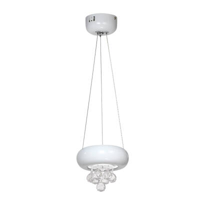 Milagro LUX BIANCO ML861 lampa wisząca biała metalowa kryształki regulacja wysokości 1X6W LED 15cm