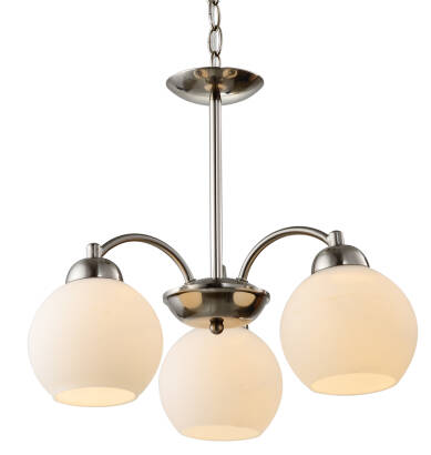 Candellux TOBAGO 33-25456 lampa wisząca szklany klosz 3X60W E27 satyna nikiel 45cm