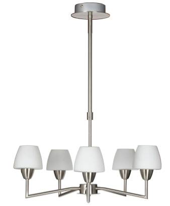 Candellux TOGO 35-10646 lampa wisząca szklany klosz biały 5X40W G9 nikiel mat 45cm