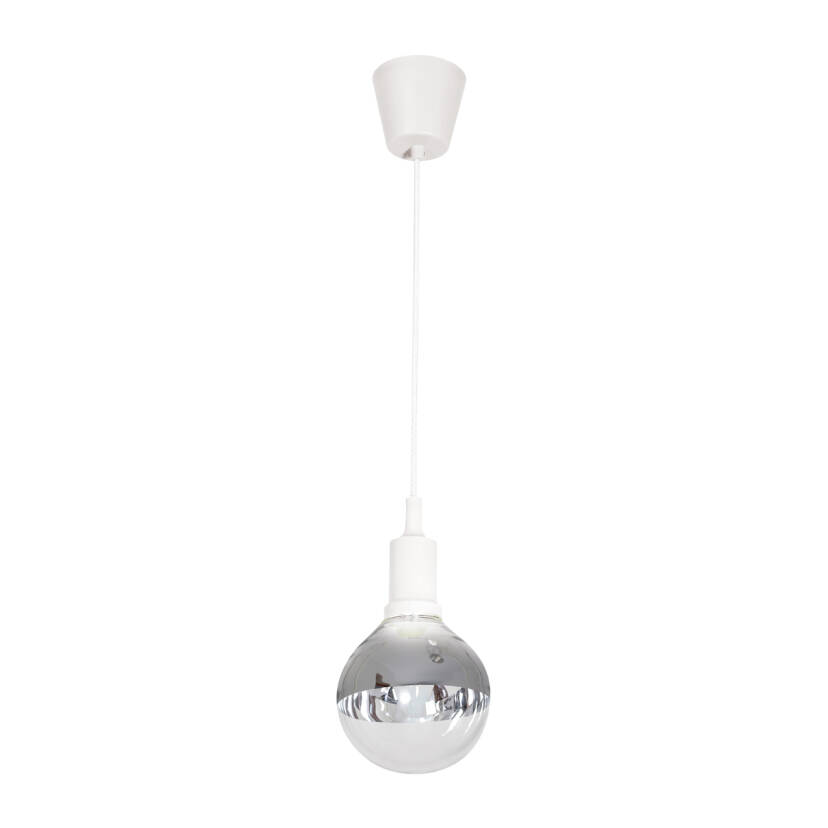 Milagro BUBBLE WHITE ML461 lampa wisząca biały klosz szklany zawiesie rozeta plastikowe 5W E14 LED 12cm