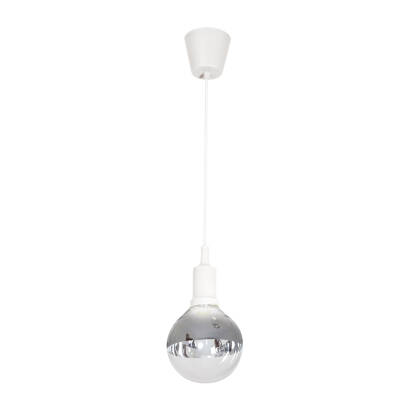 Milagro BUBBLE WHITE ML461 lampa wisząca biały klosz szklany zawiesie rozeta plastikowe 5W E14 LED 12cm