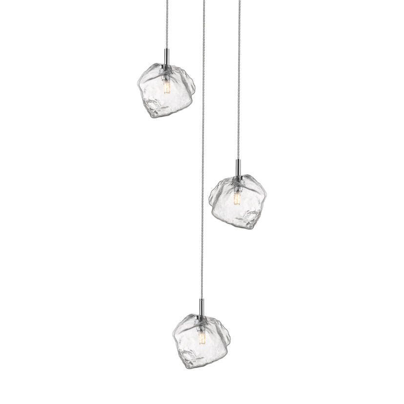 Zuma Line P0488-03D-B5AC ROCK lampa wisząca chrom srebrny 3xG9 14cm