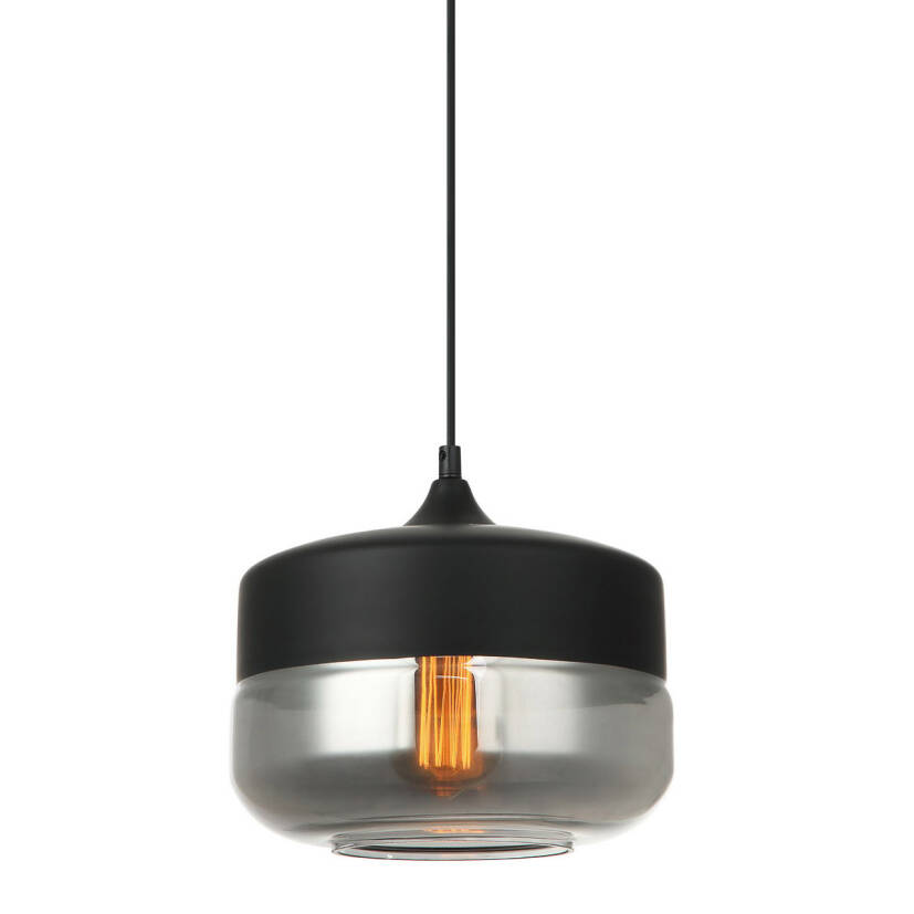 Italux Molina MDM-2380/1 BK+SG lampa wisząca nowoczesna czarna 25cm