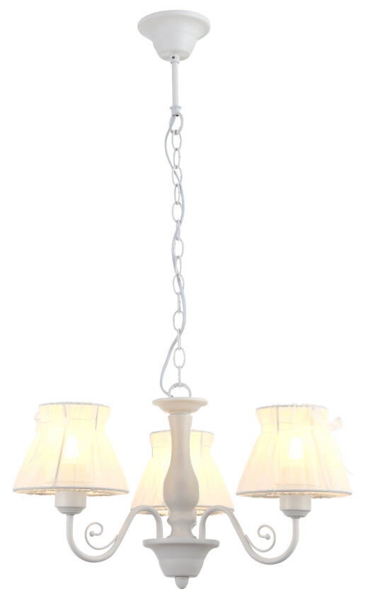 Candellux ZEFIR 33-73792 lampa wisząca abażur z organzy biały 3X40W E27 53 cm