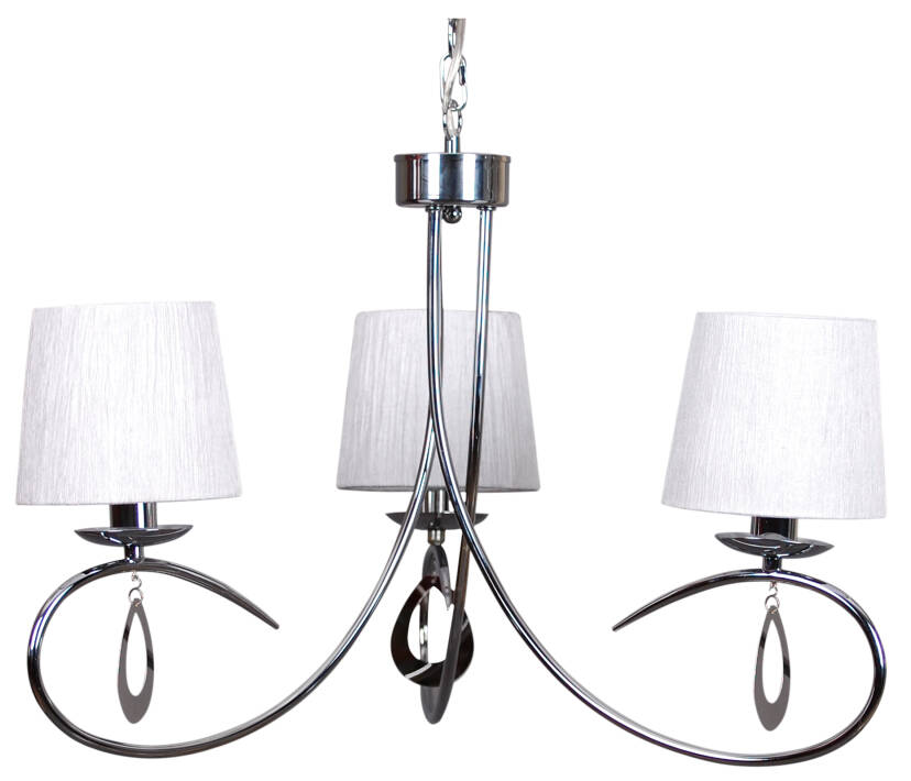 Candellux ARNIKA 33-21663 lampa wisząca abażur chrom biały 3X40W E14 66cm