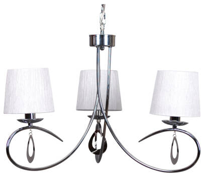 Candellux ARNIKA 33-21663 lampa wisząca abażur chrom biały 3X40W E14 66cm