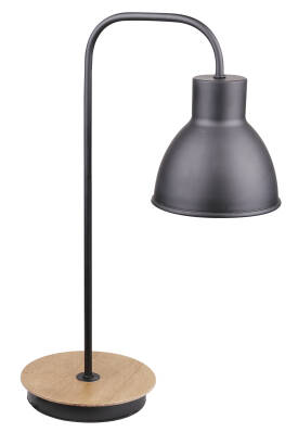 Candellux VARIO 41-73488 lampa stołowa czarny metalowy klosz wbudowany wyłącznik 1X60W E27 16 cm