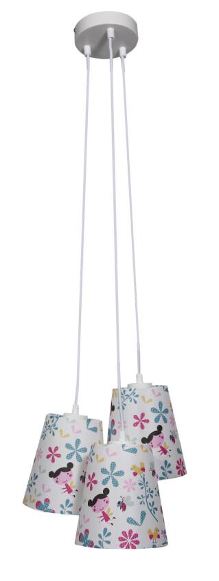 Candellux GIRL 33-62949 lampa wisząca abażur potrójny tkanina wielokolorowy 3X40W E27 32 cm