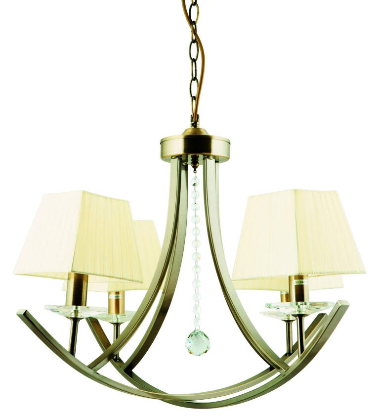 Candellux VALENCIA 34-84555 lampa wisząca patyna żółty abażur 4X40W E14 70cm