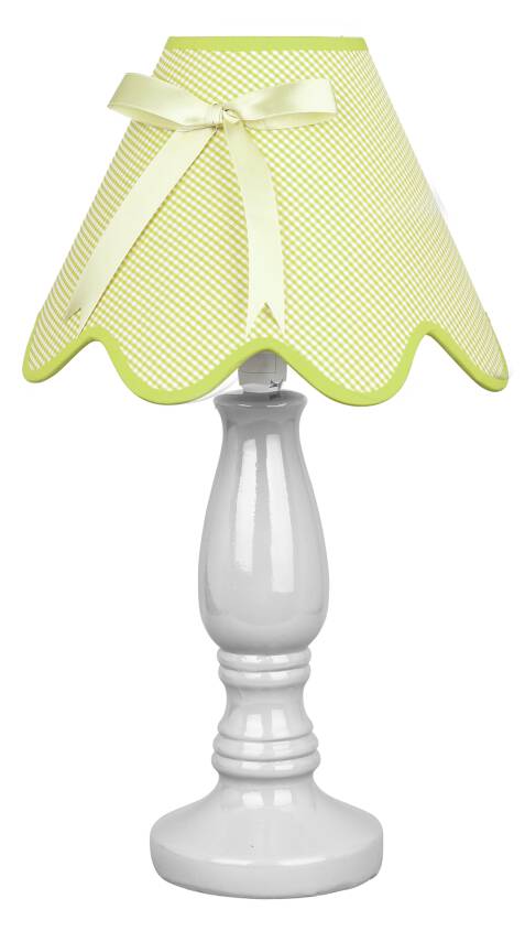 Candellux LOLA 41-14580 lampa stołowa abażur pistacja kokarda 1X40W E14 25cm