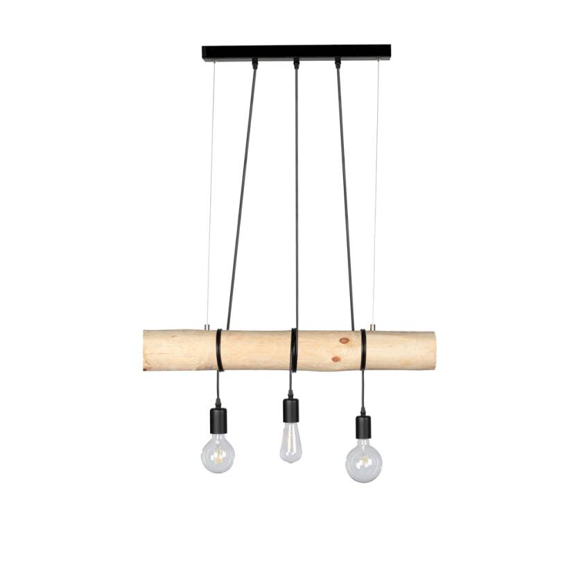 Spot Light 68314304 Trabo Short lampa wisząca industrialna drewno naturalne 3xE27 60W 70cm