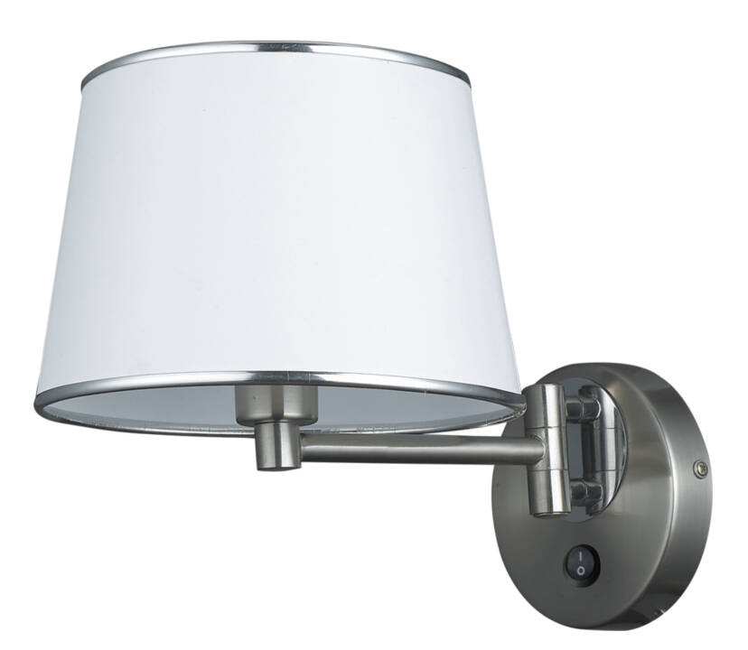 Candellux IBIS 21-00883 kinkiet lampa ścienna abażur 1X40W E14 satyna nikiel 20cm