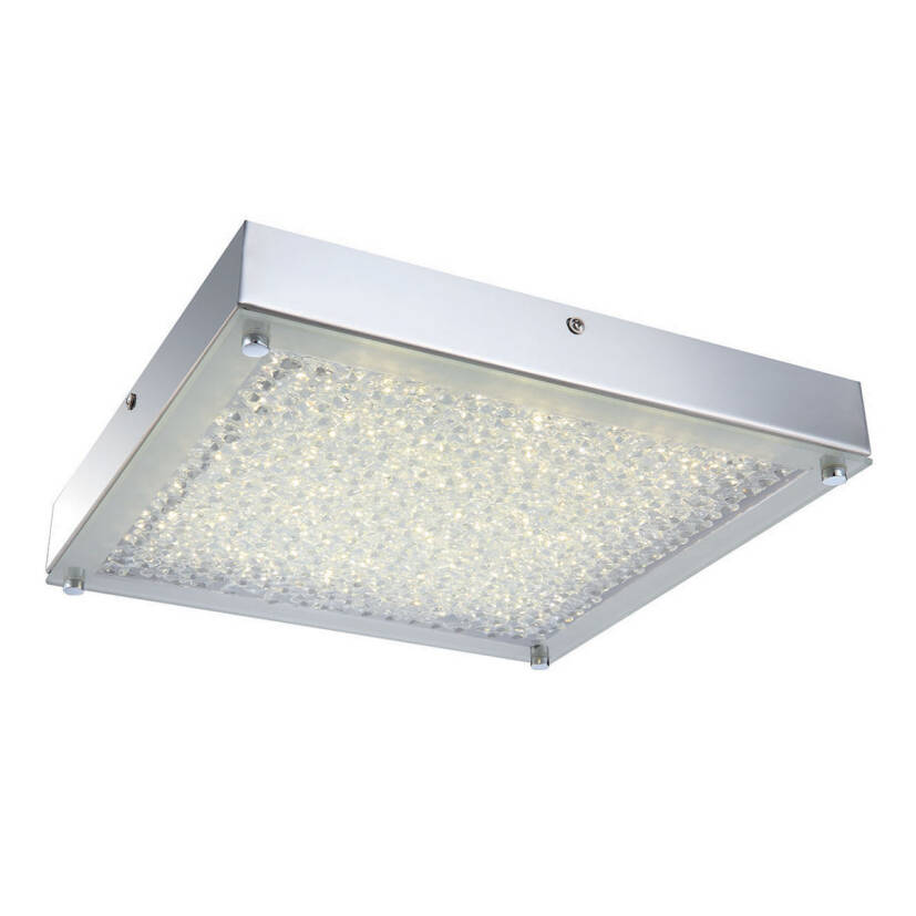 Italux plafon Adam Square C47119F-20W chrom kryształki LED 20W 40cm