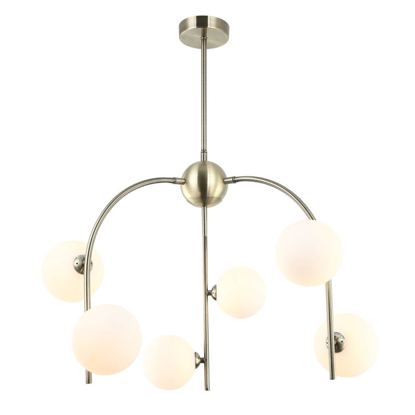 Italux lampa wisząca Celine MDM-3800/6 AB+W brąz antyczny szkło 49cm