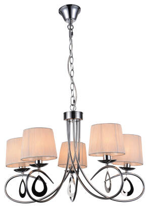 Candellux ARNIKA 35-21687 lampa wisząca chrom abażur biały 5X40W E14 72cm