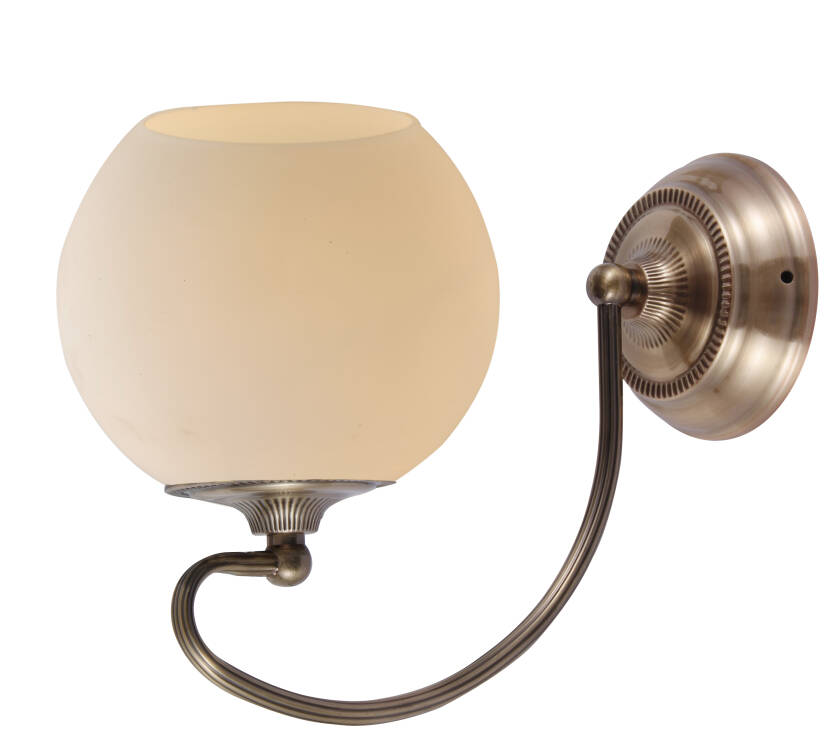 Candellux ORBIT 21-69344 kinkiet lampa ścienna patynowa miedź szklany klosz 1X60W E27 13cm