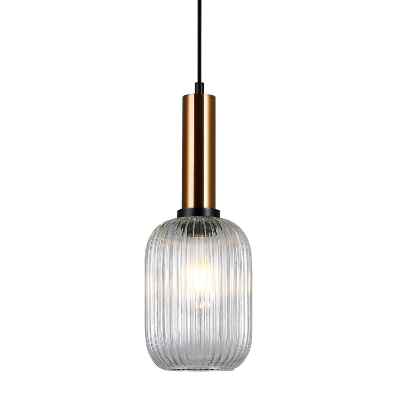 Italux Antiola PND-5588-1M-BRO+CL lampa wisząca nowoczesna 1x40W E27 15cm