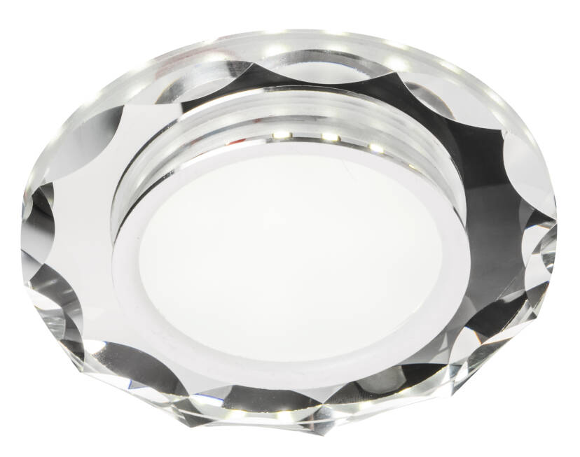 Candellux SSP-25 CH/TR+WH 2263939 oprawa do wbudowania stropowa 8W LED 230V ring LED biały oczko sufitowe okrągła szkło transparentne 11cm