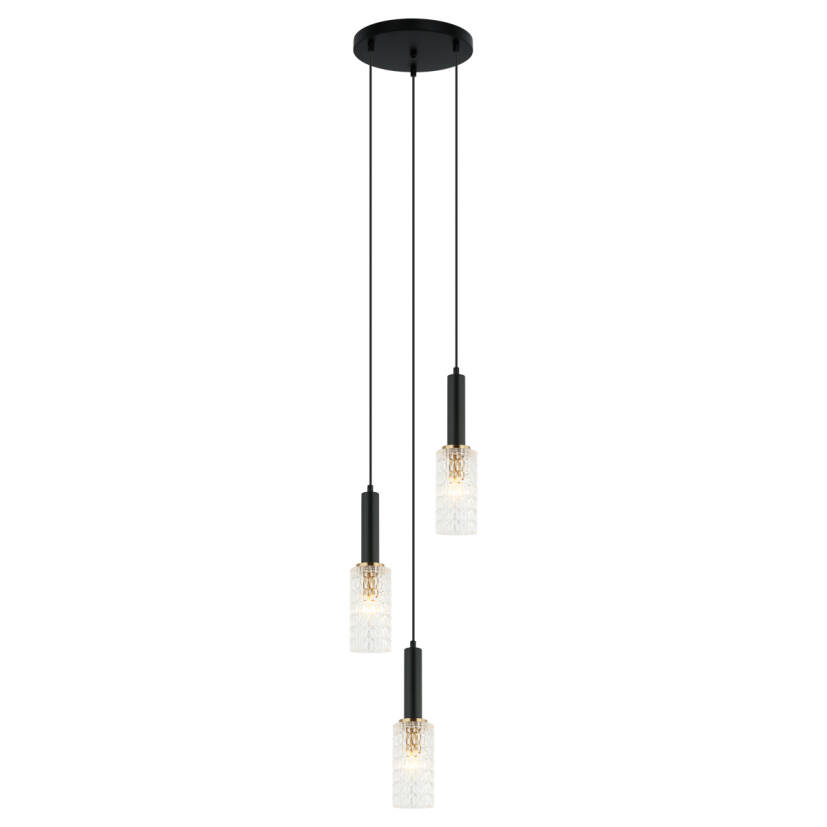 Italux Perola PND-43363-3 BK+BR lampa wisząca 29cm IP20 E14 3x40W