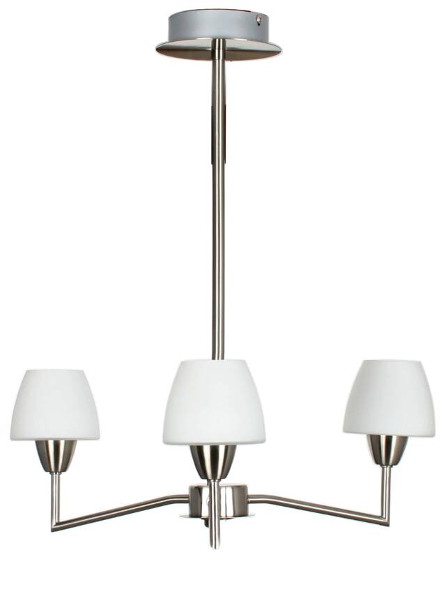 Candellux TOGO 33-10639 lampa wisząca szklany klosz biały 3X40W G9 nikiel mat 45cm